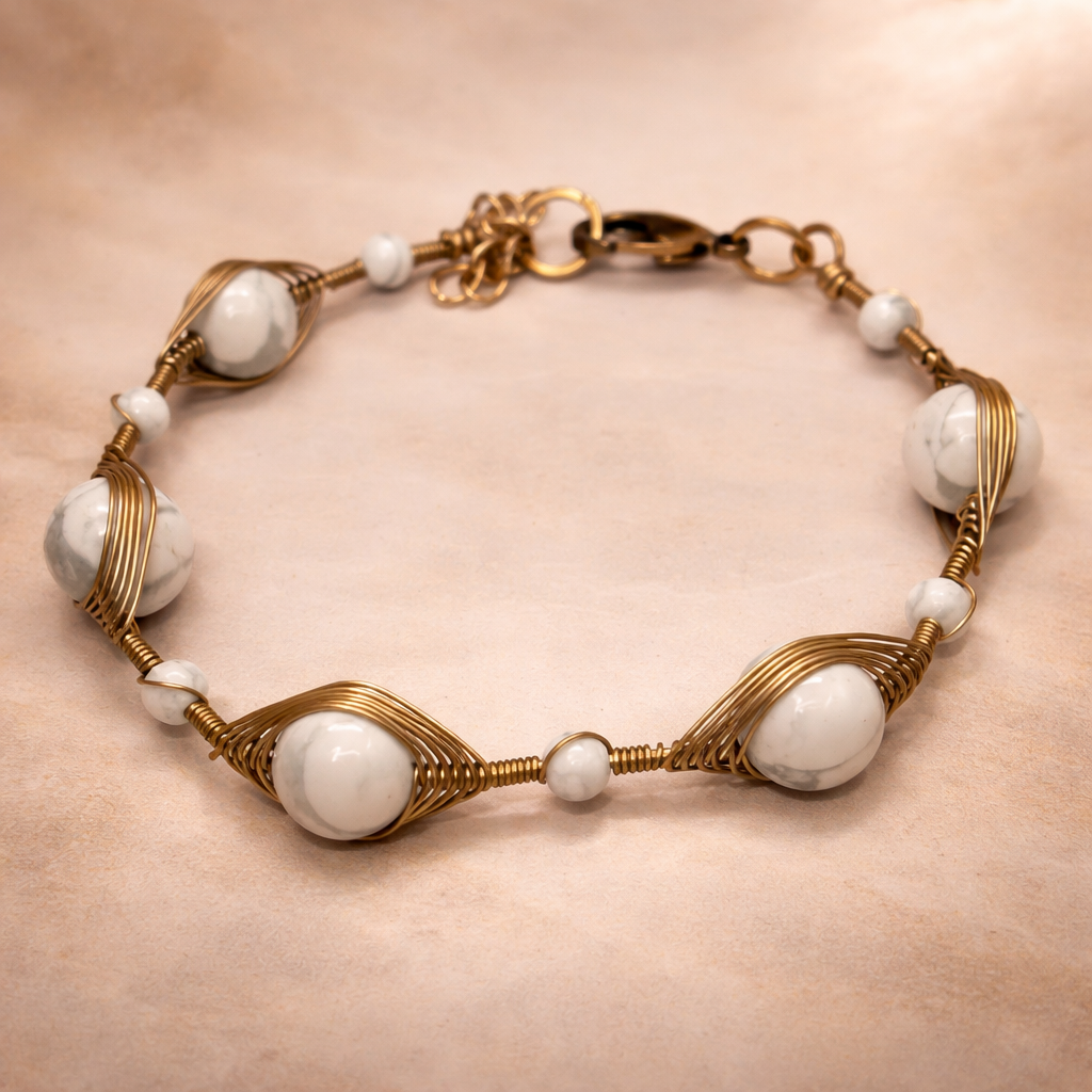 Bransoletka z naturalnym howlitem